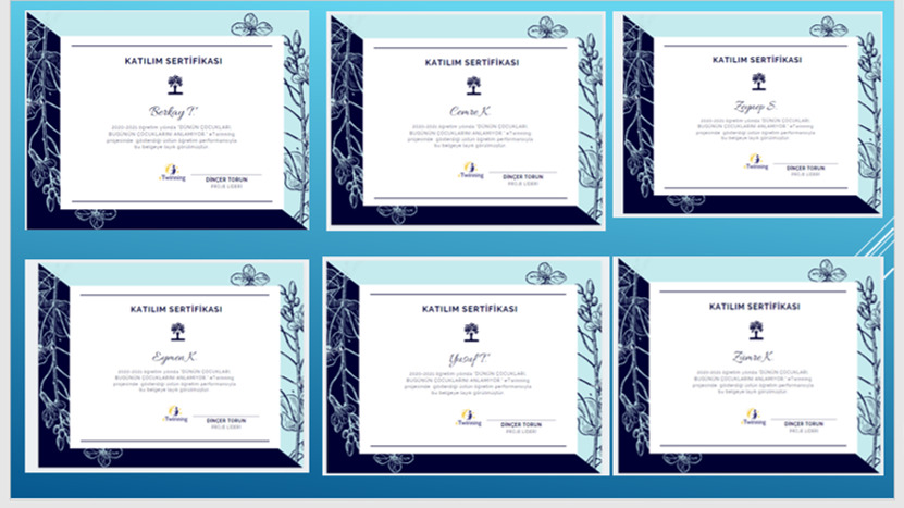 Öğrenci Katılım Sertifikaları- Dünün Çocukları Bugünün Çocuklarını Anlamıyor by Ömür - Ourboox.com