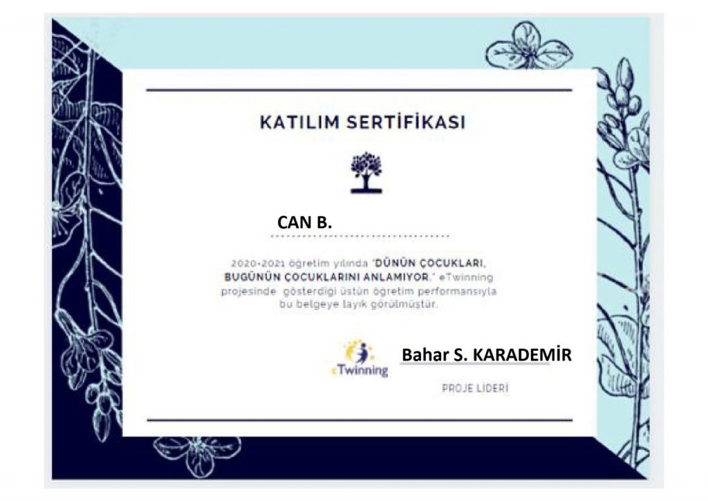 Öğrenci Katılım Sertifikaları- Dünün Çocukları Bugünün Çocuklarını Anlamıyor by Ömür - Ourboox.com