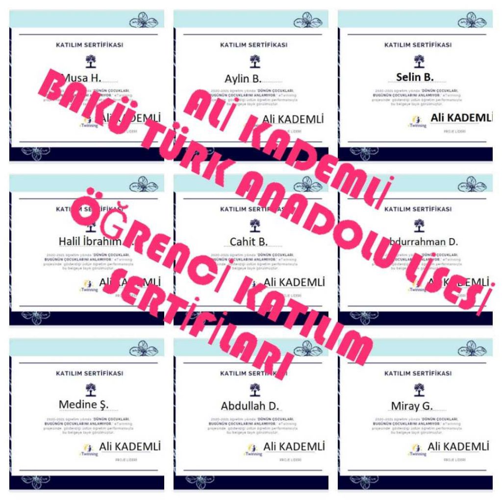 Öğrenci Katılım Sertifikaları- Dünün Çocukları Bugünün Çocuklarını Anlamıyor by Ömür - Ourboox.com