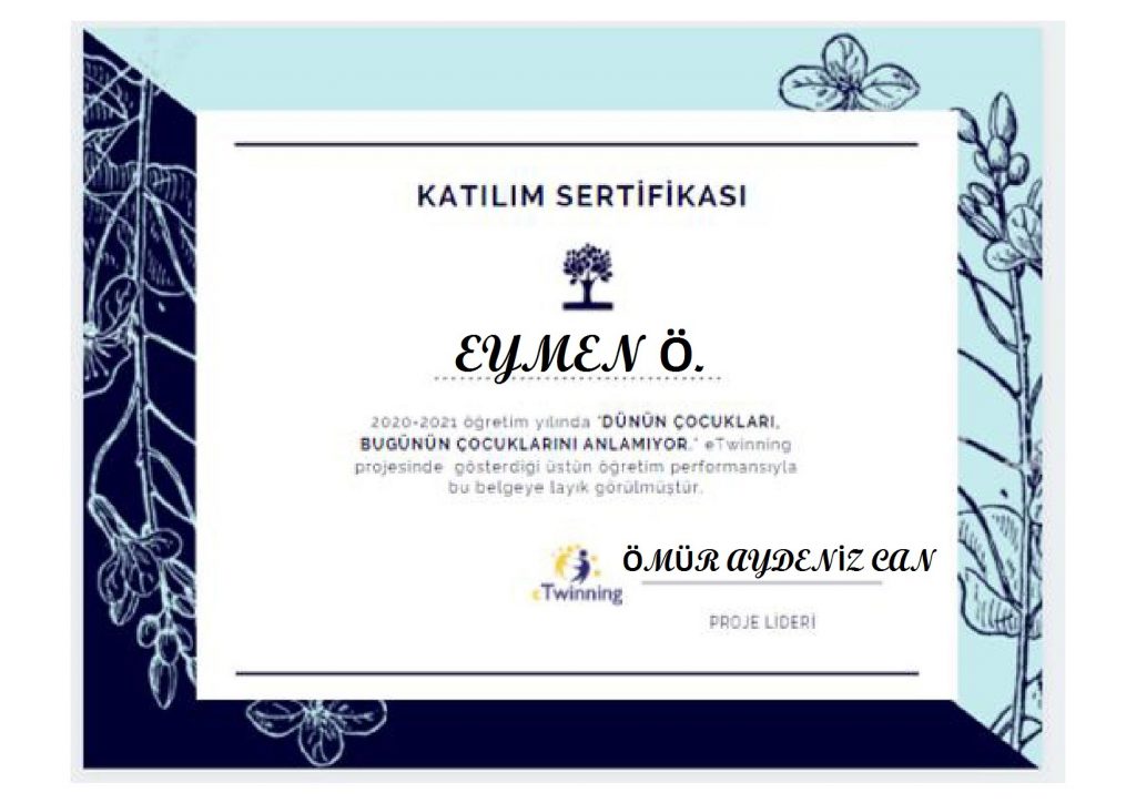 Öğrenci Katılım Sertifikaları- Dünün Çocukları Bugünün Çocuklarını Anlamıyor by Ömür - Ourboox.com