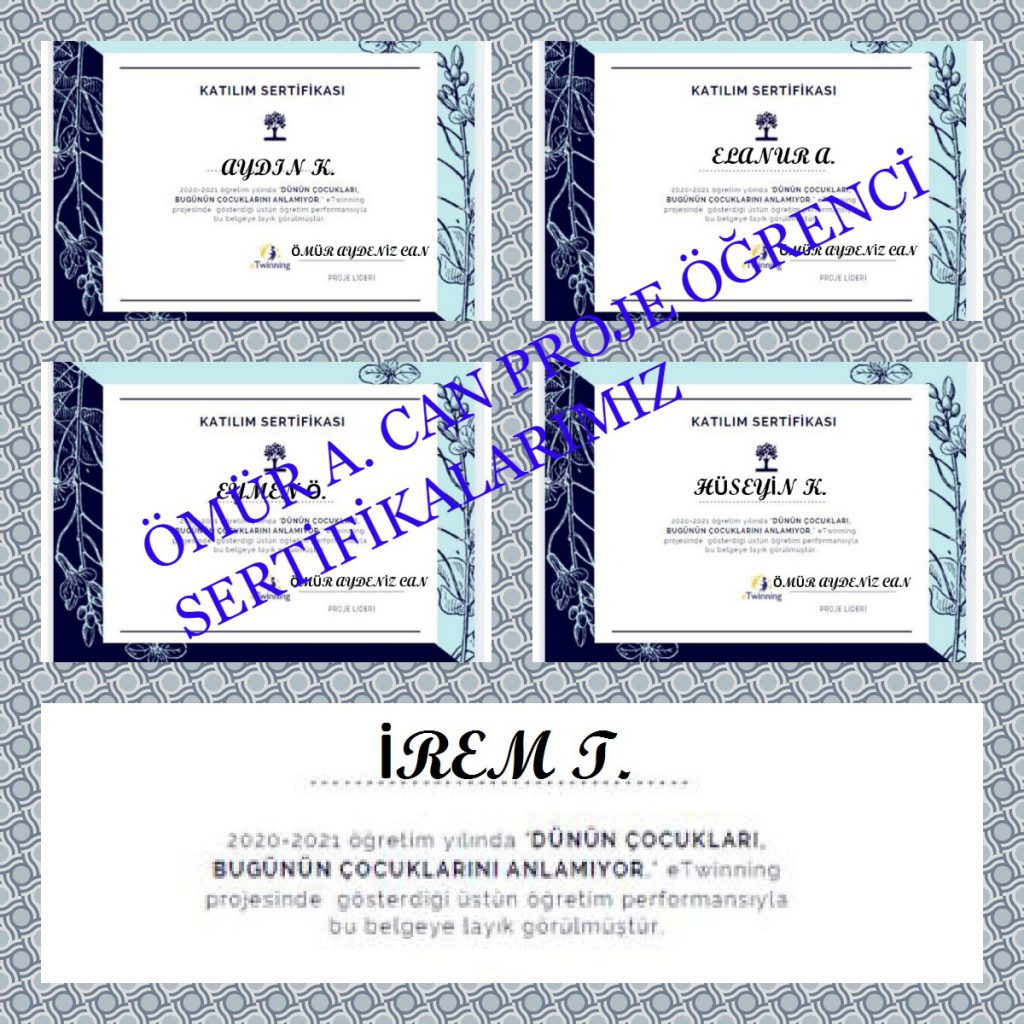 Öğrenci Katılım Sertifikaları- Dünün Çocukları Bugünün Çocuklarını Anlamıyor by Ömür - Ourboox.com