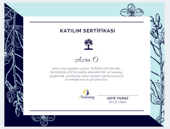 Öğrenci Katılım Sertifikaları- Dünün Çocukları Bugünün Çocuklarını Anlamıyor by Ömür - Ourboox.com