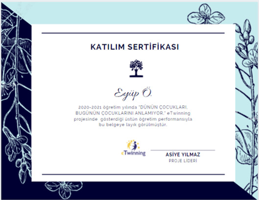 Öğrenci Katılım Sertifikaları- Dünün Çocukları Bugünün Çocuklarını Anlamıyor by Ömür - Ourboox.com