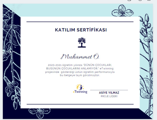 Öğrenci Katılım Sertifikaları- Dünün Çocukları Bugünün Çocuklarını Anlamıyor by Ömür - Ourboox.com