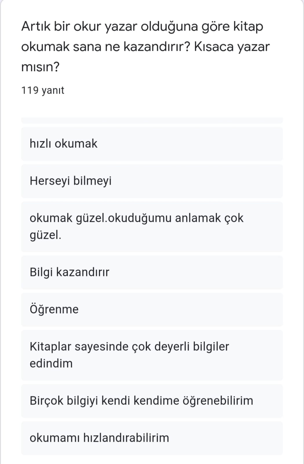 SESLER GEZEGENİNDEN DÜNYA GEZGENİNE PROJESİ PROJE SONU ÖĞRENCİ DEĞERLENDİRME ANKETİ SONUÇLARI by Elif Gülcan YILMAZ - Ourboox.com