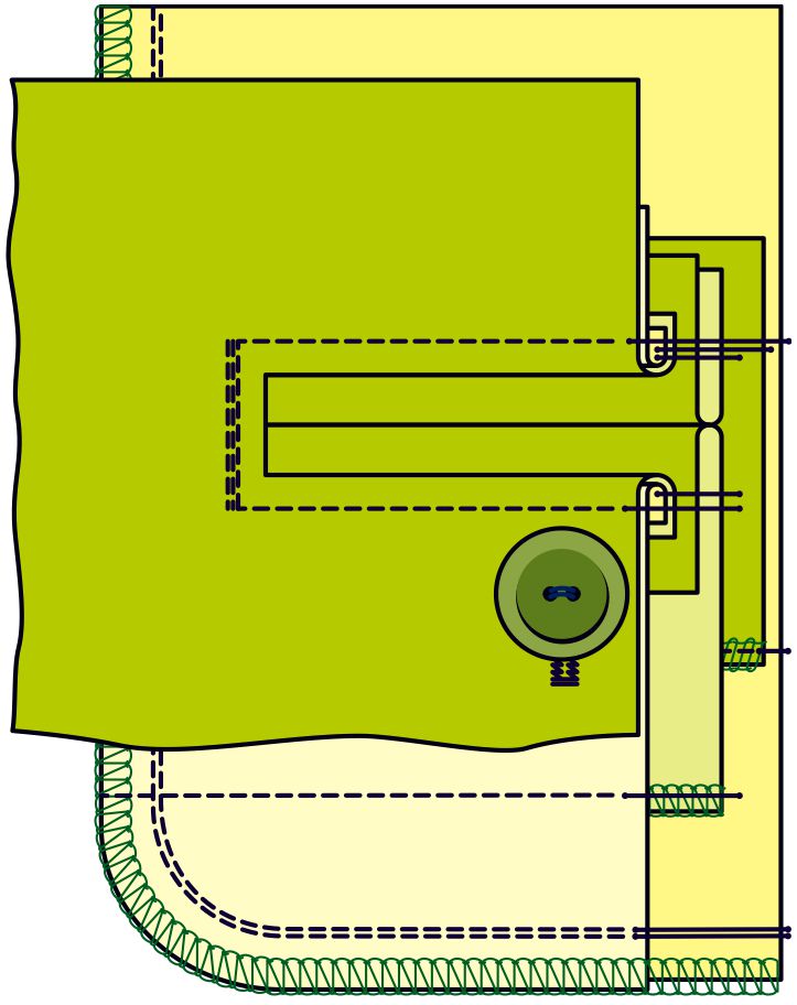 Обробка прорізної кишені “в рамку” на задній частині штанів by olena - Ourboox.com