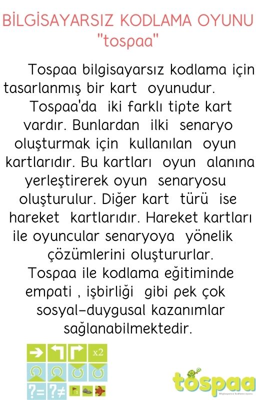 BİLGİSAYARSIZ KODLAMA “tospaa”etkinliği by Sibel - Illustrated by BİLGİSAYARSIZ KODLAMA -tospaa - Ourboox.com