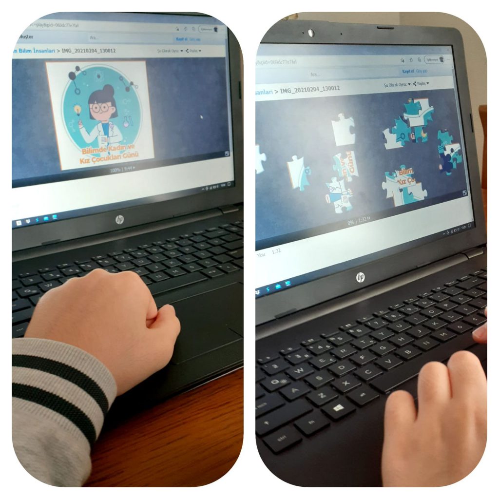 Deneyle Oynuyor Bilimle Öğreniyorum Projesi  11 Şubat “Bilimde Kadın ve Kız Çocukları Uluslararası Günü”Puzzle Çalışmaları by ESRA KALEM - Ourboox.com