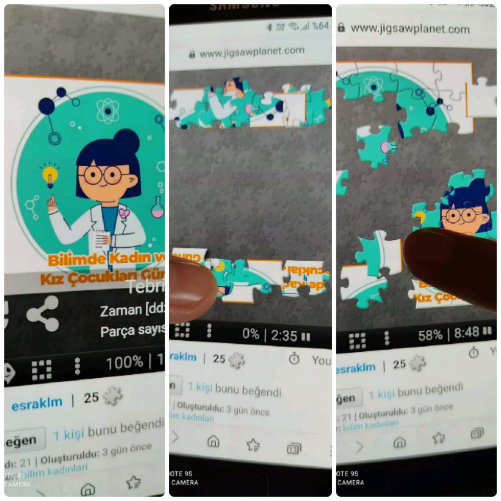 Deneyle Oynuyor Bilimle Öğreniyorum Projesi  11 Şubat “Bilimde Kadın ve Kız Çocukları Uluslararası Günü”Puzzle Çalışmaları by ESRA KALEM - Ourboox.com