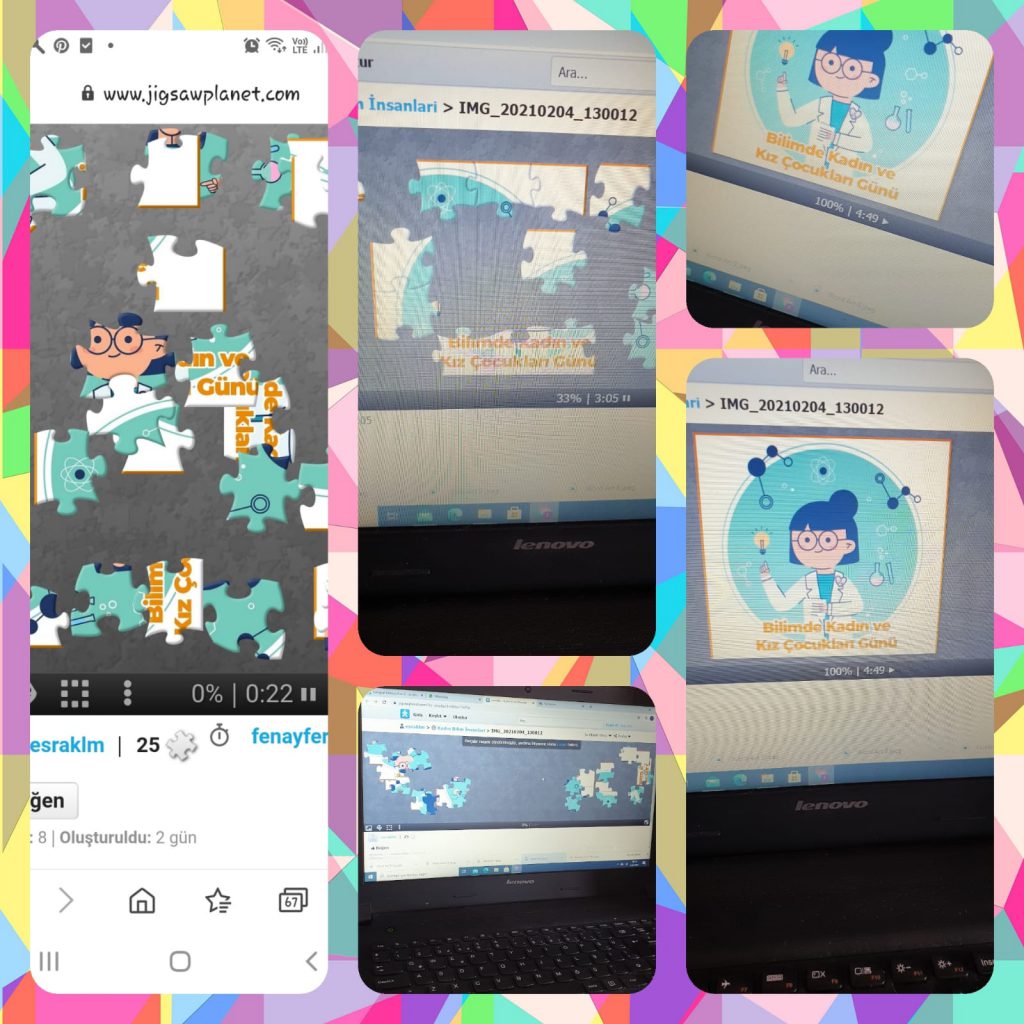 Deneyle Oynuyor Bilimle Öğreniyorum Projesi  11 Şubat “Bilimde Kadın ve Kız Çocukları Uluslararası Günü”Puzzle Çalışmaları by ESRA KALEM - Ourboox.com