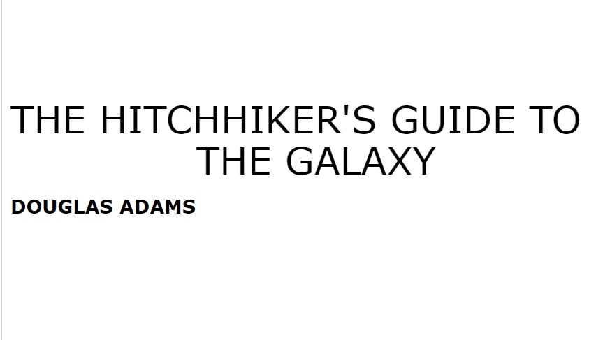 the hitchhiker's guide to the galaxy