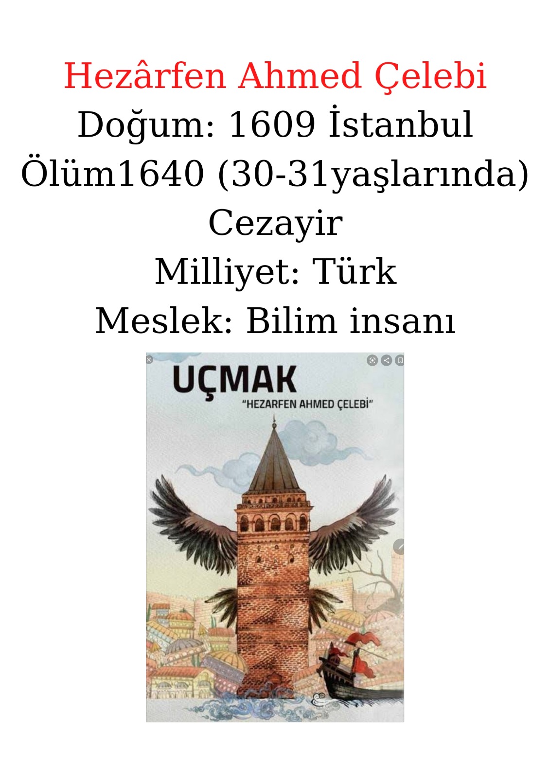 Hazerfen Ahmed Çelebi by Ilgın - Ourboox.com