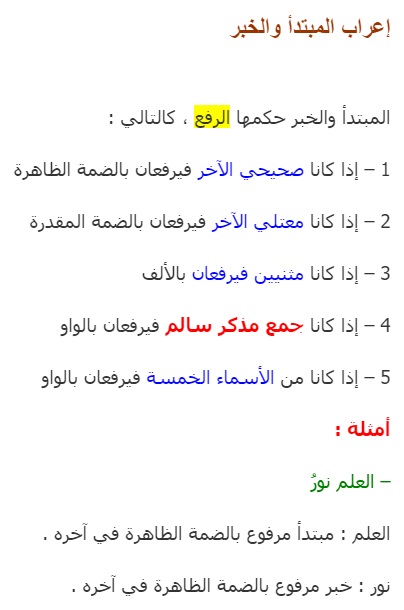 المبتدأ والخبر by ali hujeirat - Illustrated by د.مالك حجيرات - Ourboox.com