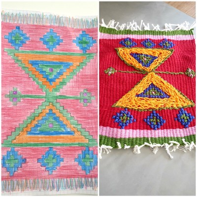 Kilim is the mirror of the heart, the heart is sound project student motif designs by Zarife ÖZKAN - Ourboox.com