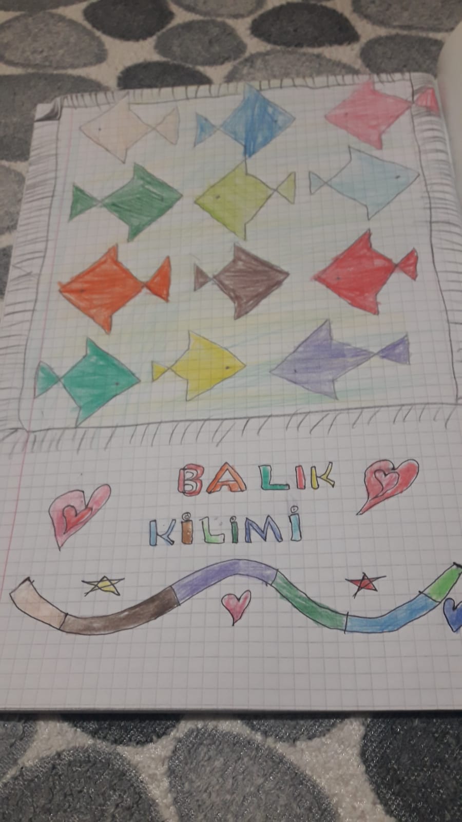 Kilim is the mirror of the heart, the heart is sound project student motif designs by Zarife ÖZKAN - Ourboox.com