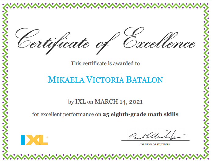 My IXL achievements by mikaela batalon - Ourboox.com