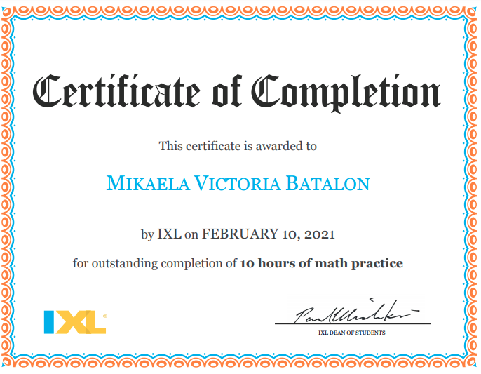 My IXL achievements by mikaela batalon - Ourboox.com