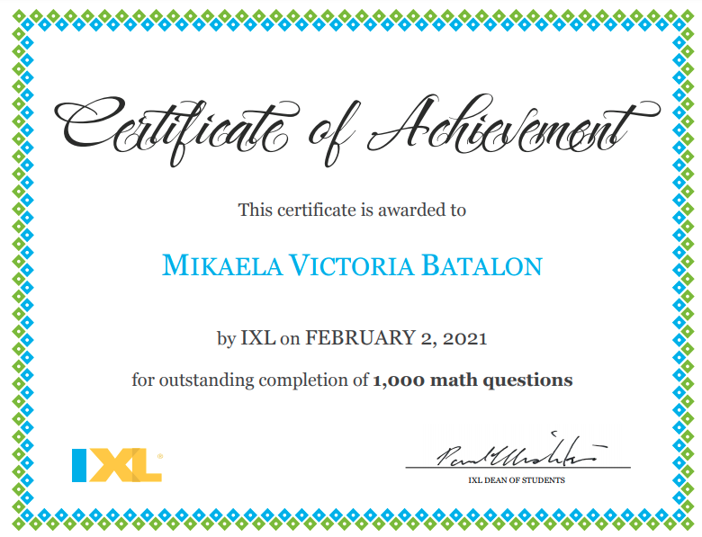 My IXL achievements by mikaela batalon - Ourboox.com