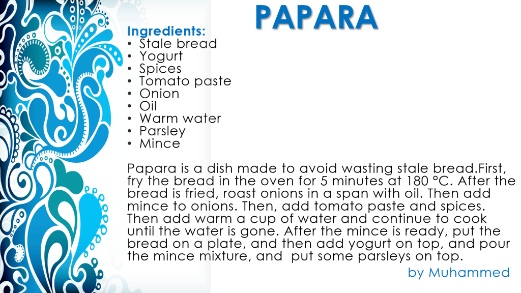 TURKISH COOK BOOK by Namık Kemal Secondry School - Illustrated by Namık Kemal Secondry School - Ourboox.com