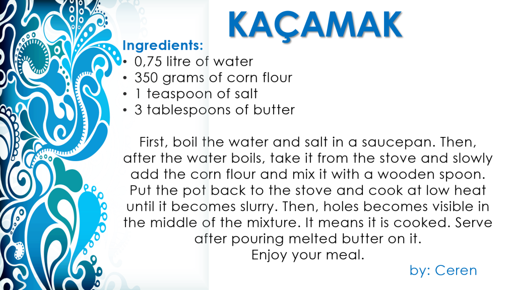 TURKISH COOK BOOK by Namık Kemal Secondry School - Illustrated by Namık Kemal Secondry School - Ourboox.com