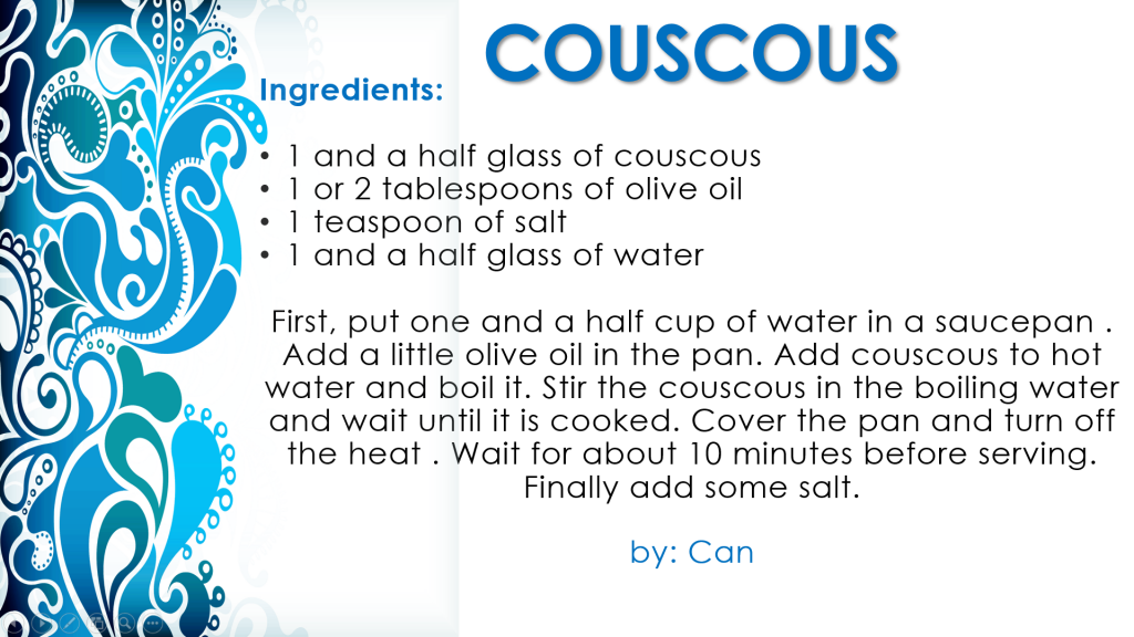 TURKISH COOK BOOK by Namık Kemal Secondry School - Illustrated by Namık Kemal Secondry School - Ourboox.com