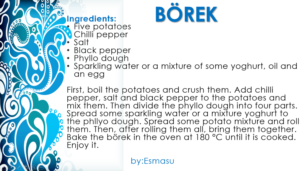 TURKISH COOK BOOK by Namık Kemal Secondry School - Illustrated by Namık Kemal Secondry School - Ourboox.com