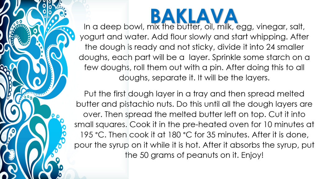 TURKISH COOK BOOK by Namık Kemal Secondry School - Illustrated by Namık Kemal Secondry School - Ourboox.com