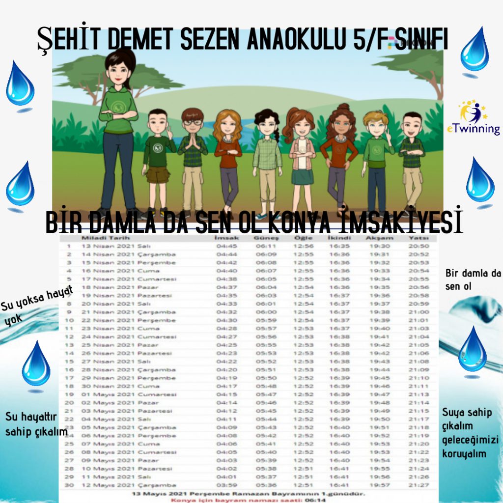 BİR DAMLA DA SEN OL PROJESİ RAMAZAN İMSAKİYEMİZ by SEHER UYAR - Illustrated by BİR DAMLA DA SEN OL PROJESİ RAMAZAN İMSAKİYESİ - Ourboox.com