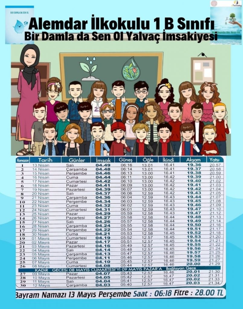 BİR DAMLA DA SEN OL PROJESİ RAMAZAN İMSAKİYEMİZ by SEHER UYAR - Illustrated by BİR DAMLA DA SEN OL PROJESİ RAMAZAN İMSAKİYESİ - Ourboox.com