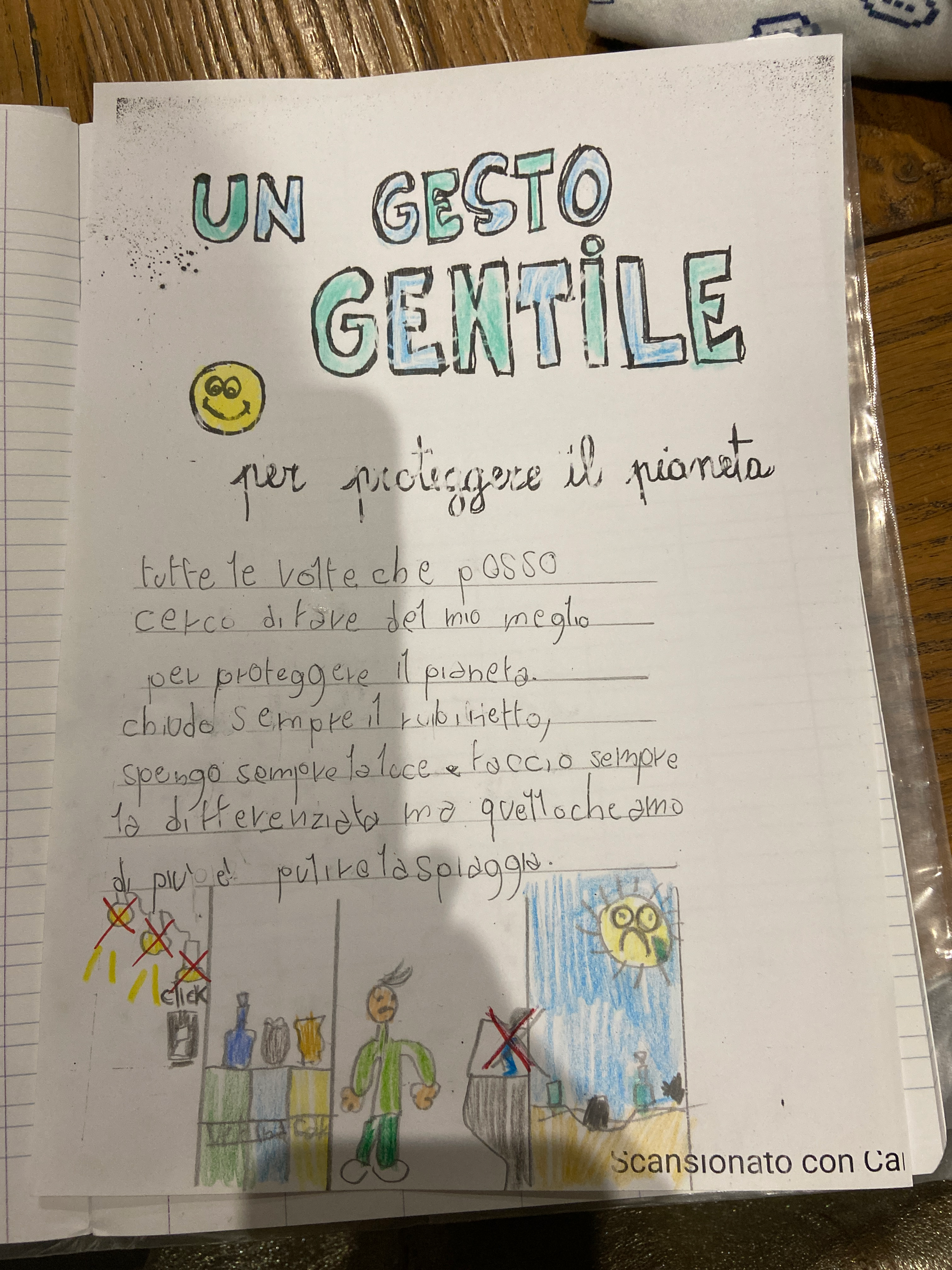 gesti gentili per proteggere il pianeta by Temis Stefania - Illustrated by classi seconde  - Ourboox.com