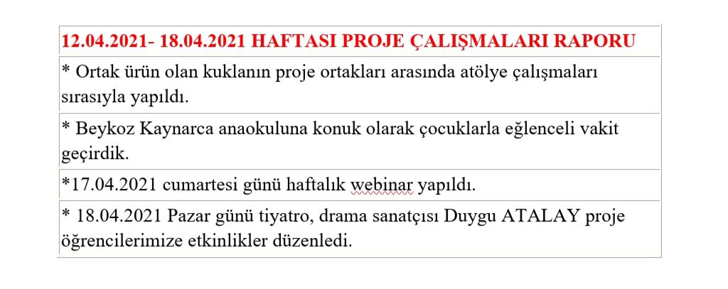 HAFTALIK ÇALIŞMA RAPORLARI by MERVE - Ourboox.com