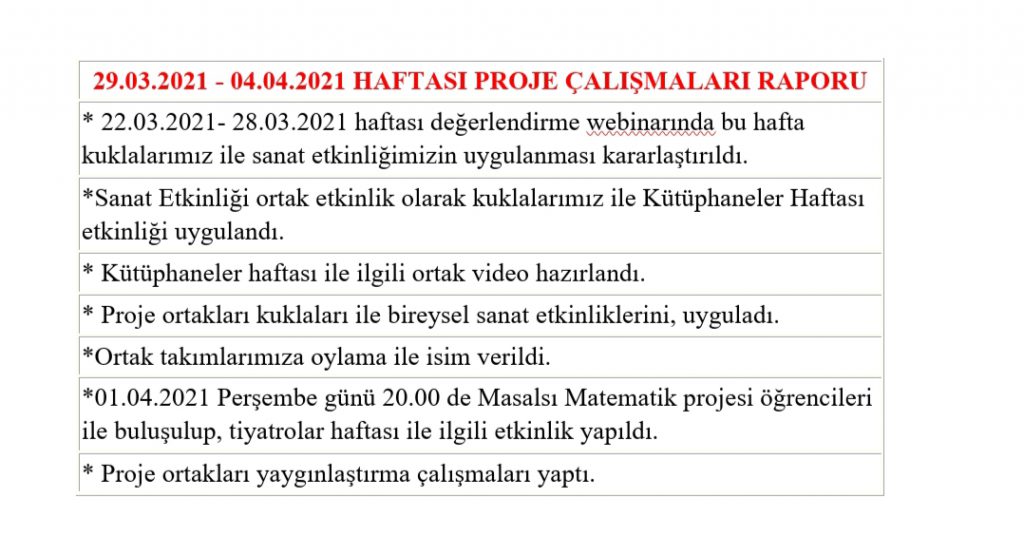 HAFTALIK ÇALIŞMA RAPORLARI by MERVE - Ourboox.com