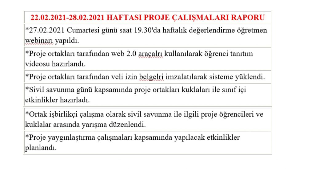 HAFTALIK ÇALIŞMA RAPORLARI by MERVE - Ourboox.com