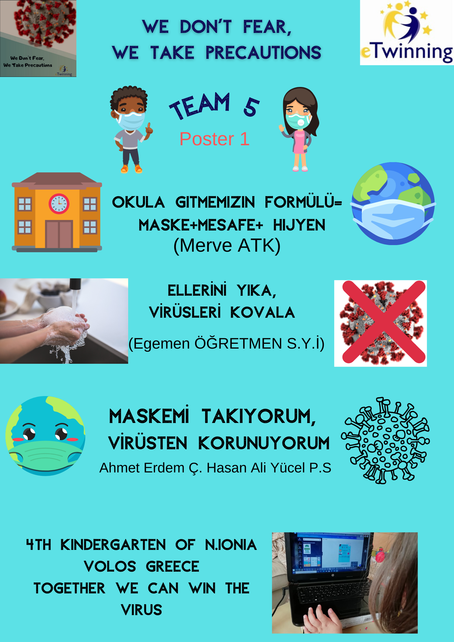 TEAM 5- COMMON POSTERS by Nur - Illustrated by S.Nur ERGÜN/ Hatice ARMUŞEN - Ourboox.com
