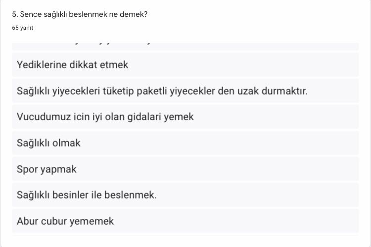 From Unhealthy To Healthy Öğrenci Ön Anket Analizi by Pınar Kesmegülü - Illustrated by Pınar Kesmegülü - Ourboox.com