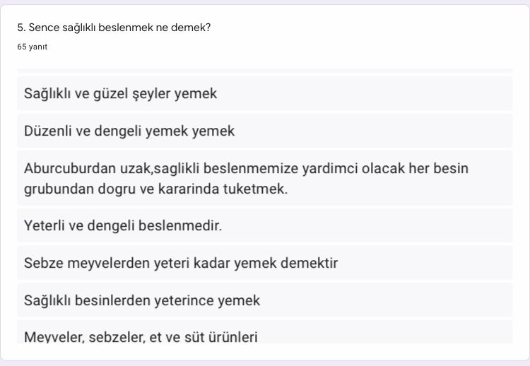 From Unhealthy To Healthy Öğrenci Ön Anket Analizi by Pınar Kesmegülü - Illustrated by Pınar Kesmegülü - Ourboox.com