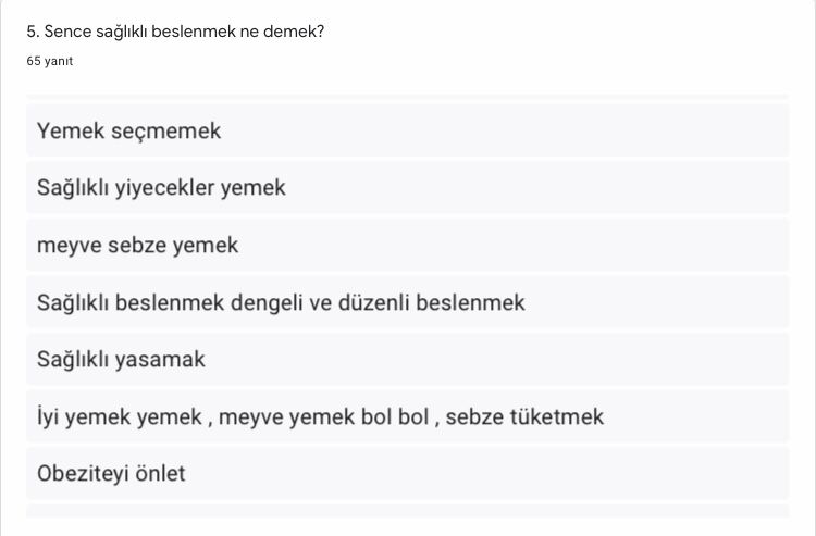 From Unhealthy To Healthy Öğrenci Ön Anket Analizi by Pınar Kesmegülü - Illustrated by Pınar Kesmegülü - Ourboox.com