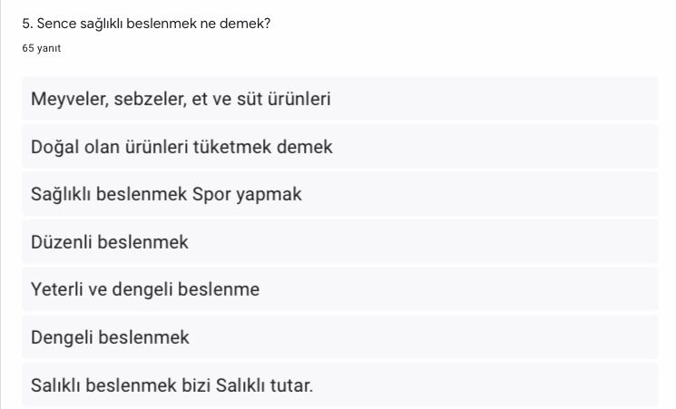 From Unhealthy To Healthy Öğrenci Ön Anket Analizi by Pınar Kesmegülü - Illustrated by Pınar Kesmegülü - Ourboox.com