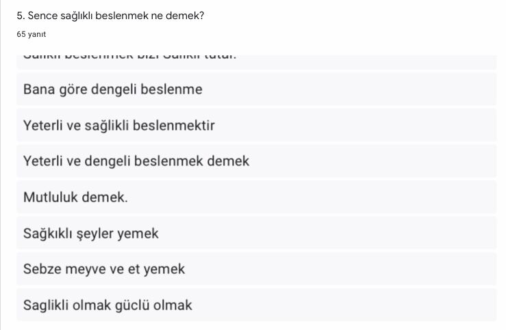 From Unhealthy To Healthy Öğrenci Ön Anket Analizi by Pınar Kesmegülü - Illustrated by Pınar Kesmegülü - Ourboox.com