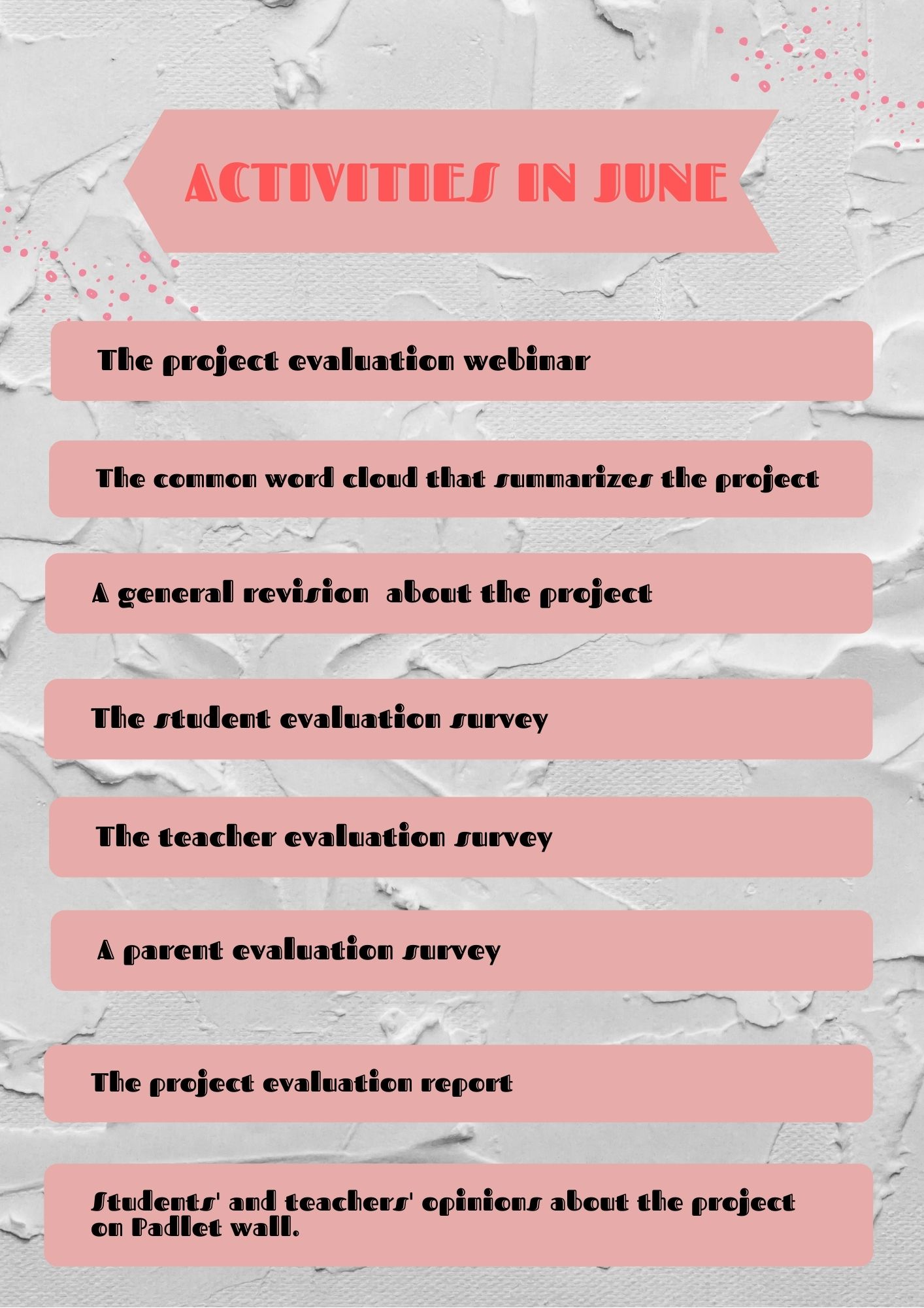 THE PROJECT EVALUATION REPORT by Evil Yıldız - Illustrated by Evil YILDIZ Beyza ODABAŞ  Ayşegül ÖZDEMİR  İbrahim DEMİRTAŞ Merve ESER Uğur İBİŞ  Elif Buse   Zeynep  Alperen Mustafa  Deniz Naz Zeynep Berkay  Ruiza  Büşra Çağlar  Mehmet Emin  Gülhanım Esma  Gülrana  Eyyüb Ensar  Ece Nur Beyza Hatice Elif  Mert  Kerem                                                   - Ourboox.com