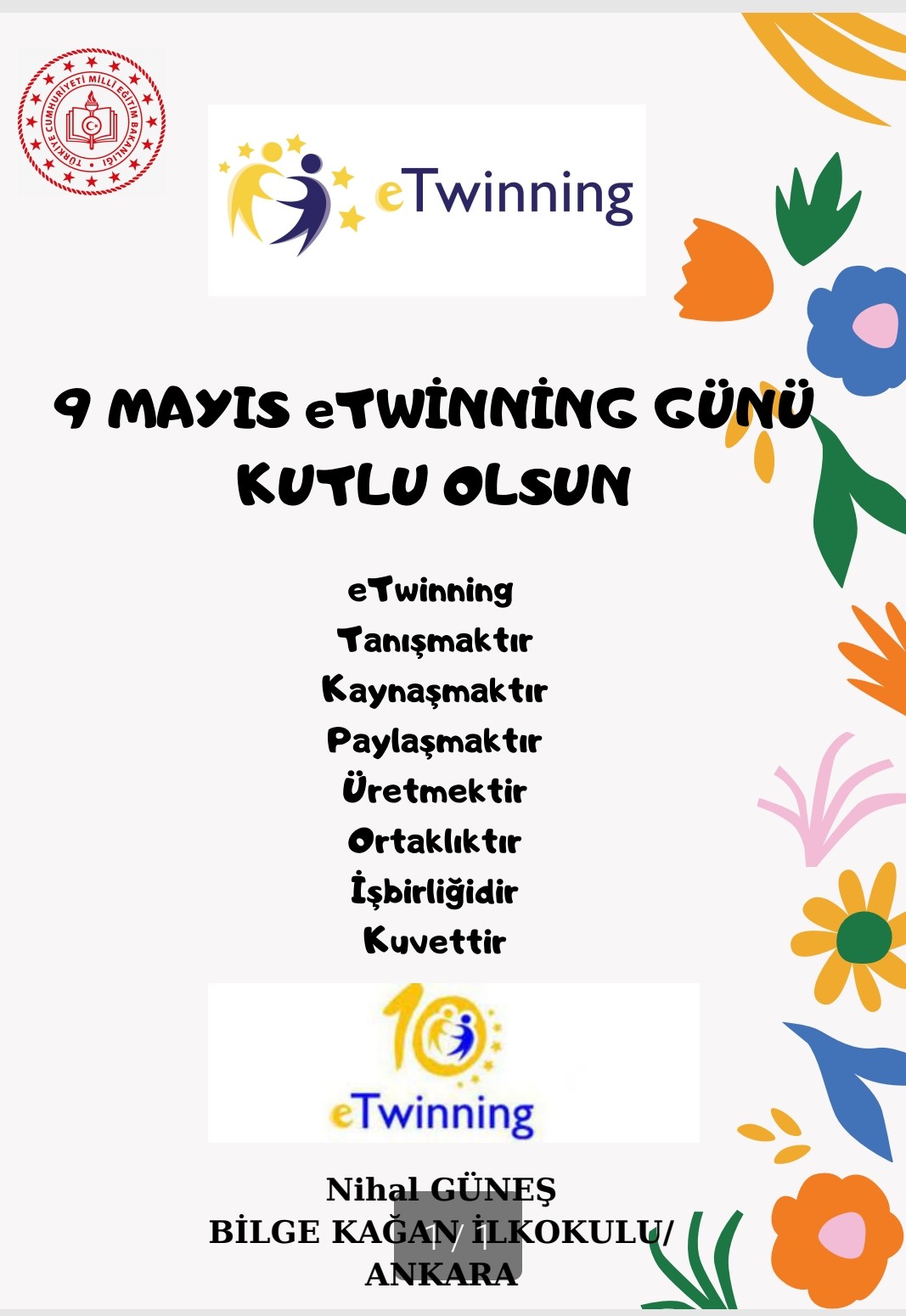 E-TWINNING GÜNÜ AFİŞ ÇALIŞMALARIMIZ by Merve Özer - Ourboox.com