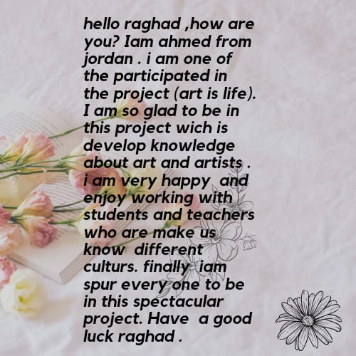 ART IS LIFE/LETTERS FROM STUDENTS by Seham Qutish - Illustrated by Enass Abu Khalil - Ourboox.com