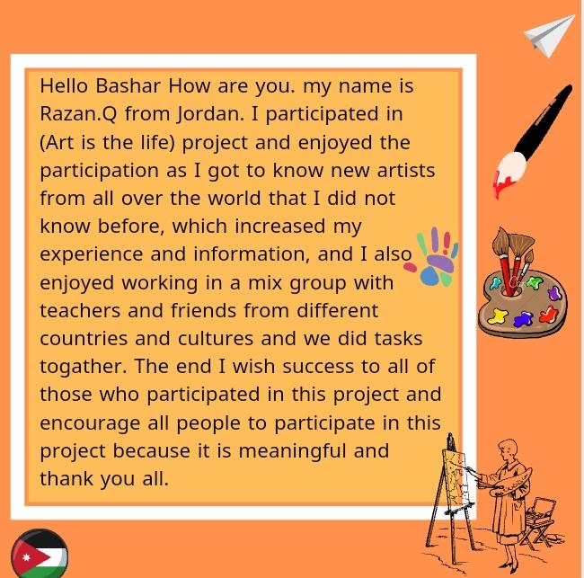 ART IS LIFE/LETTERS FROM STUDENTS by Seham Qutish - Illustrated by Enass Abu Khalil - Ourboox.com