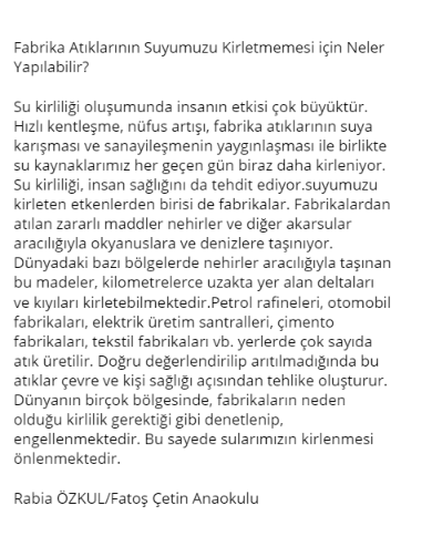 SUYUMUZ NEDEN TEHLİKEDE? by Rabia Özkul - Ourboox.com