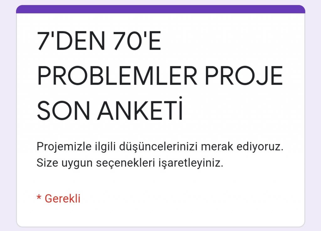 7’den 70’e Problemler Öğrenci Son-Anket Sonuçları by mehmet - Ourboox.com