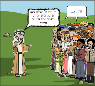 יואל אומר לעם ישראל שהארבה יאכל להם את כל השדות משום שהם חטאו להקב"ה