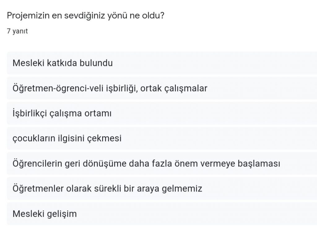 PROJE DEĞERLENDİRME ÖĞRETMEN ÖN ANKETİ SONUCU by Gülsüm Turgut - Ourboox.com