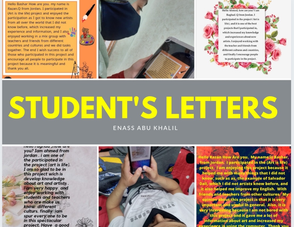 ART IS LIFE/LETTERS FROM STUDENTS by Seham Qutish - Illustrated by Enass Abu Khalil - Ourboox.com