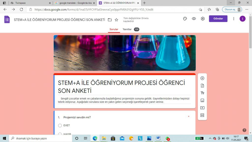 STEM ÖĞRENCİ SON ANKET DEĞERLENDİRME by Lale - Ourboox.com