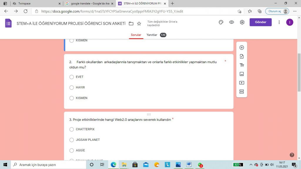 STEM ÖĞRENCİ SON ANKET DEĞERLENDİRME by Lale - Ourboox.com
